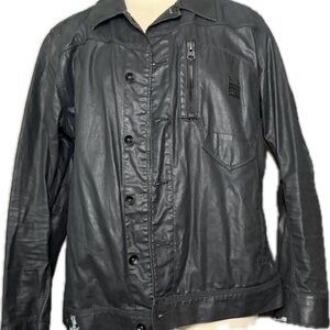 G-Star Men's Black Leather Jacket